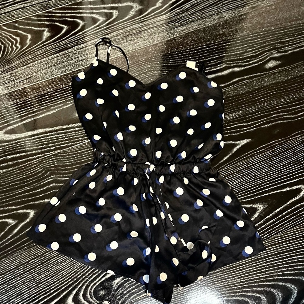 Victoria's Secret Black and White Polka Dot women Romper